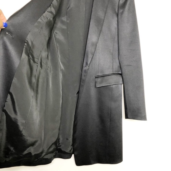 Time Post Modern Black satin one button closure blazer - Picture 5 of 10